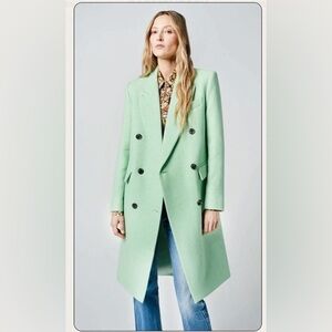 Smythe Double Breasted Overcoat in Aqua